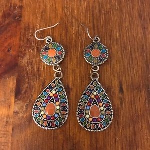 Multi colored bohemian earrings